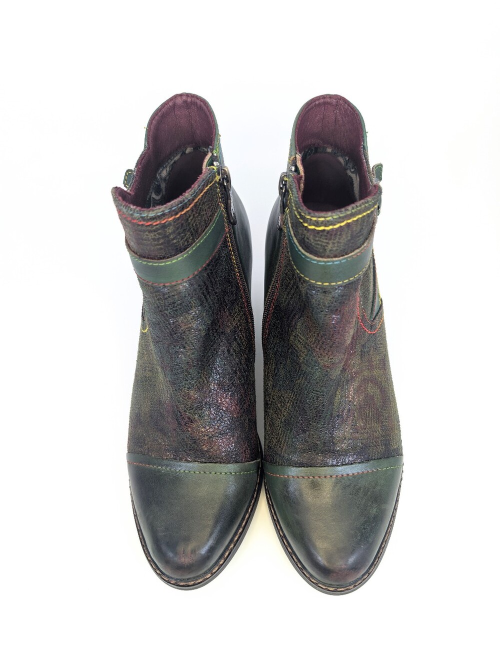Spring Step L’Artiste Leather Ankle Boots Green Booties Size 8 Read Description! - Picture 5 of 15